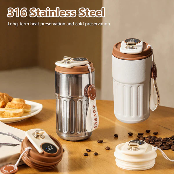 (30% DISCOUNT ) Smart Bottle Temperature Display Coffee Cup Stainless Steel