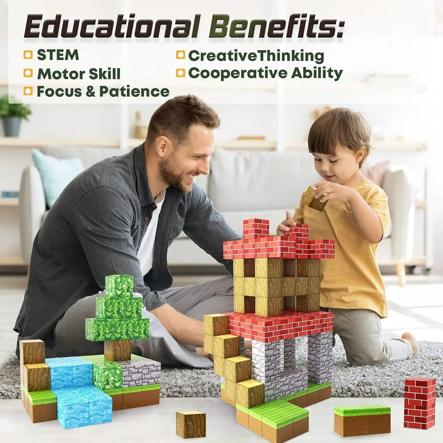 100pcs Magnetic Blocks Toy Build Magnet Set