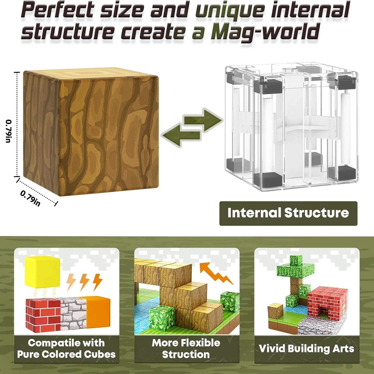 100pcs Magnetic Blocks Toy Build Magnet Set