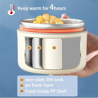 (30% DE DESCUENTO) Set de 2 Fiambreras Térmicas de Acero Inoxidable 304 – Incluye Bolsa Térmica y Set de Cubiertos