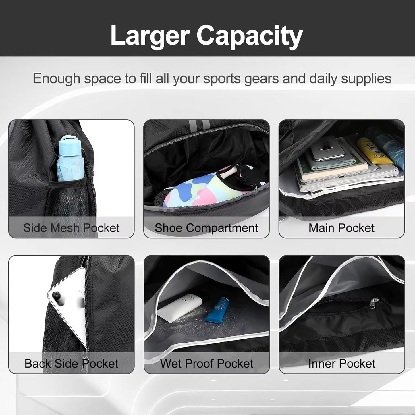 (50% OFF) Multipurpose Waterproof Sports Drawstring Backpack