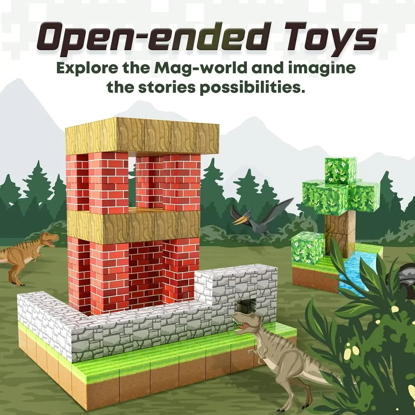 100pcs Magnetic Blocks Toy Build Magnet Set