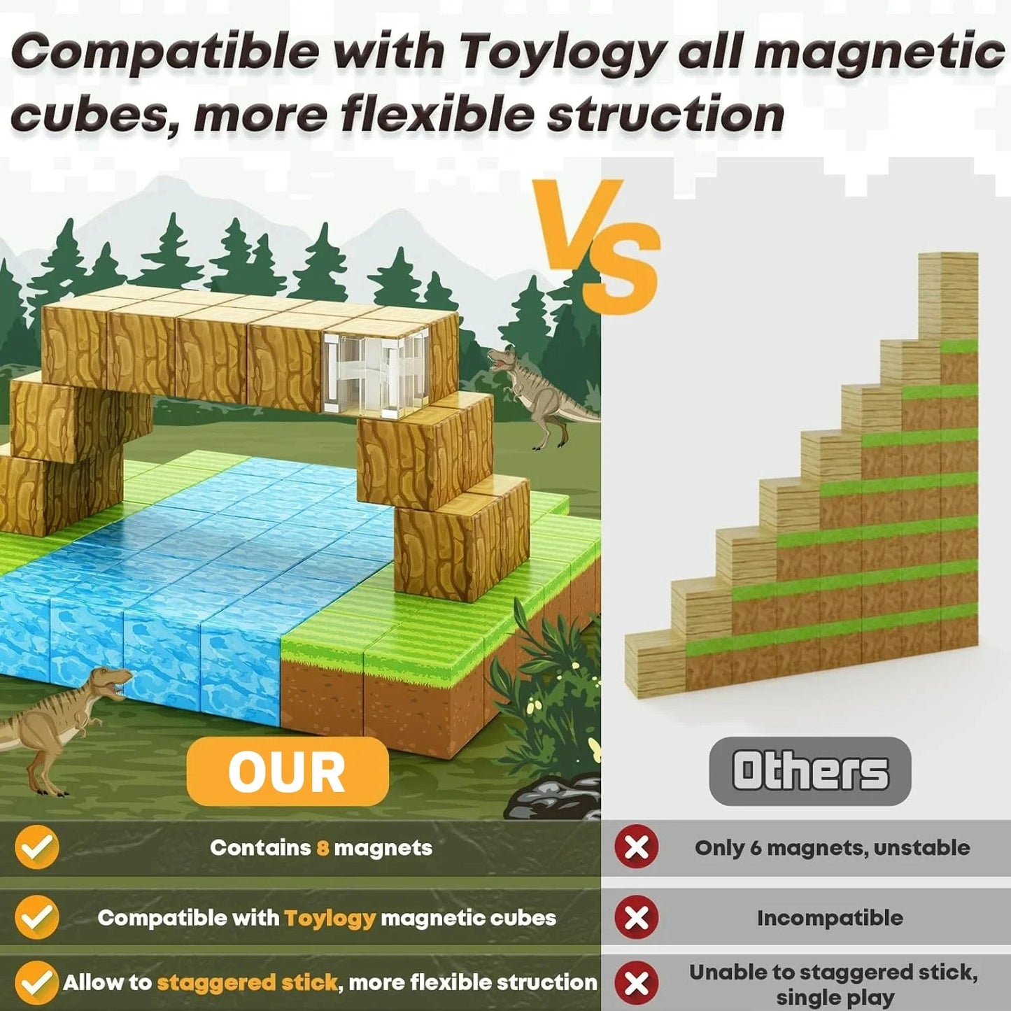 100pcs Magnetic Blocks Toy Build Magnet Set